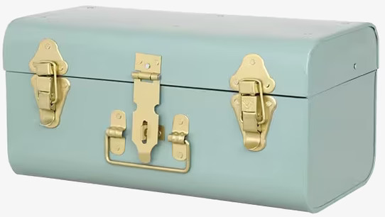 Koffert 3-Pack från Strömshaga med ljusgrön och mässingsdetaljer