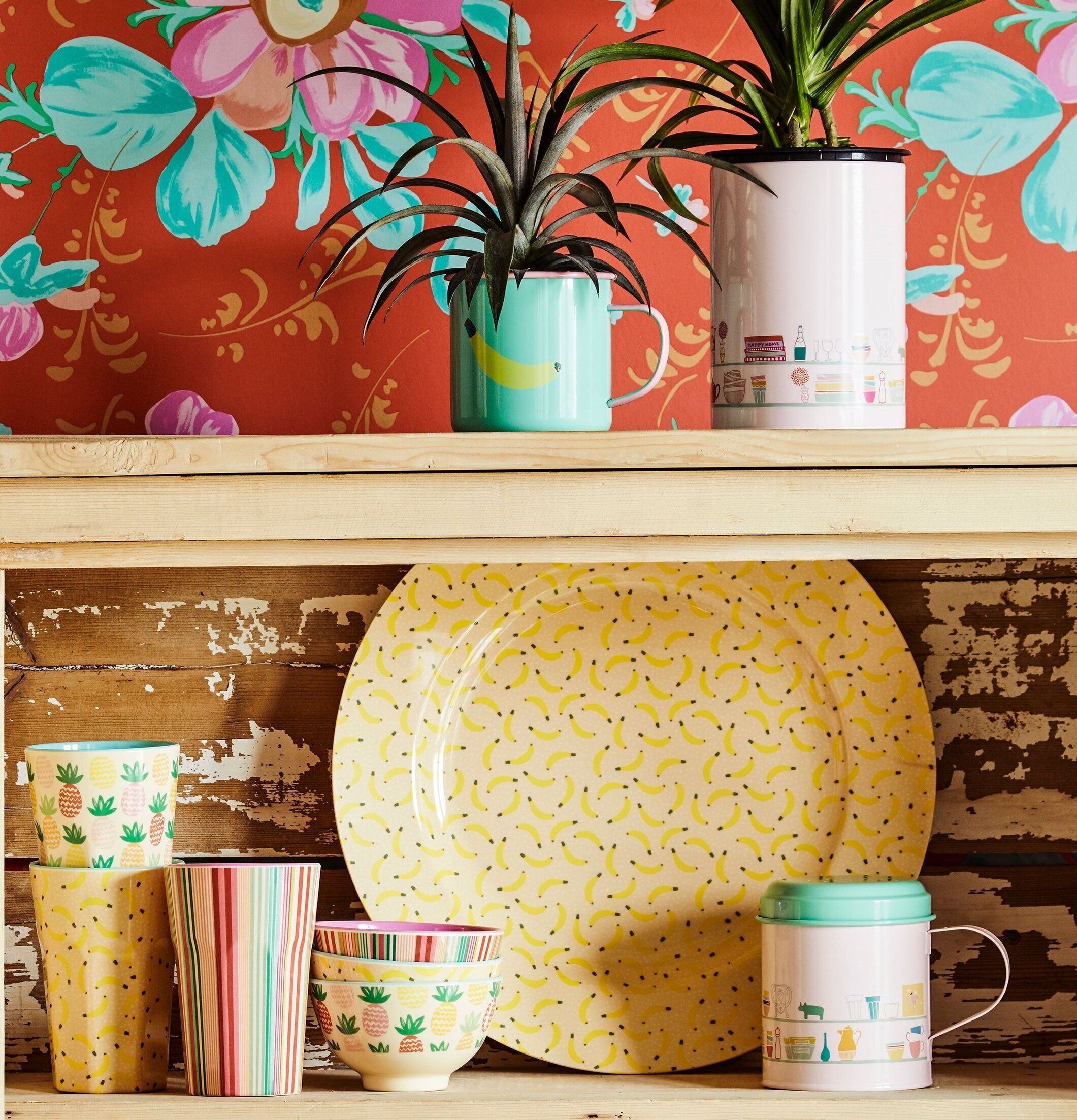 Liten Skål Stripe Print från Rice med färgglada ränder