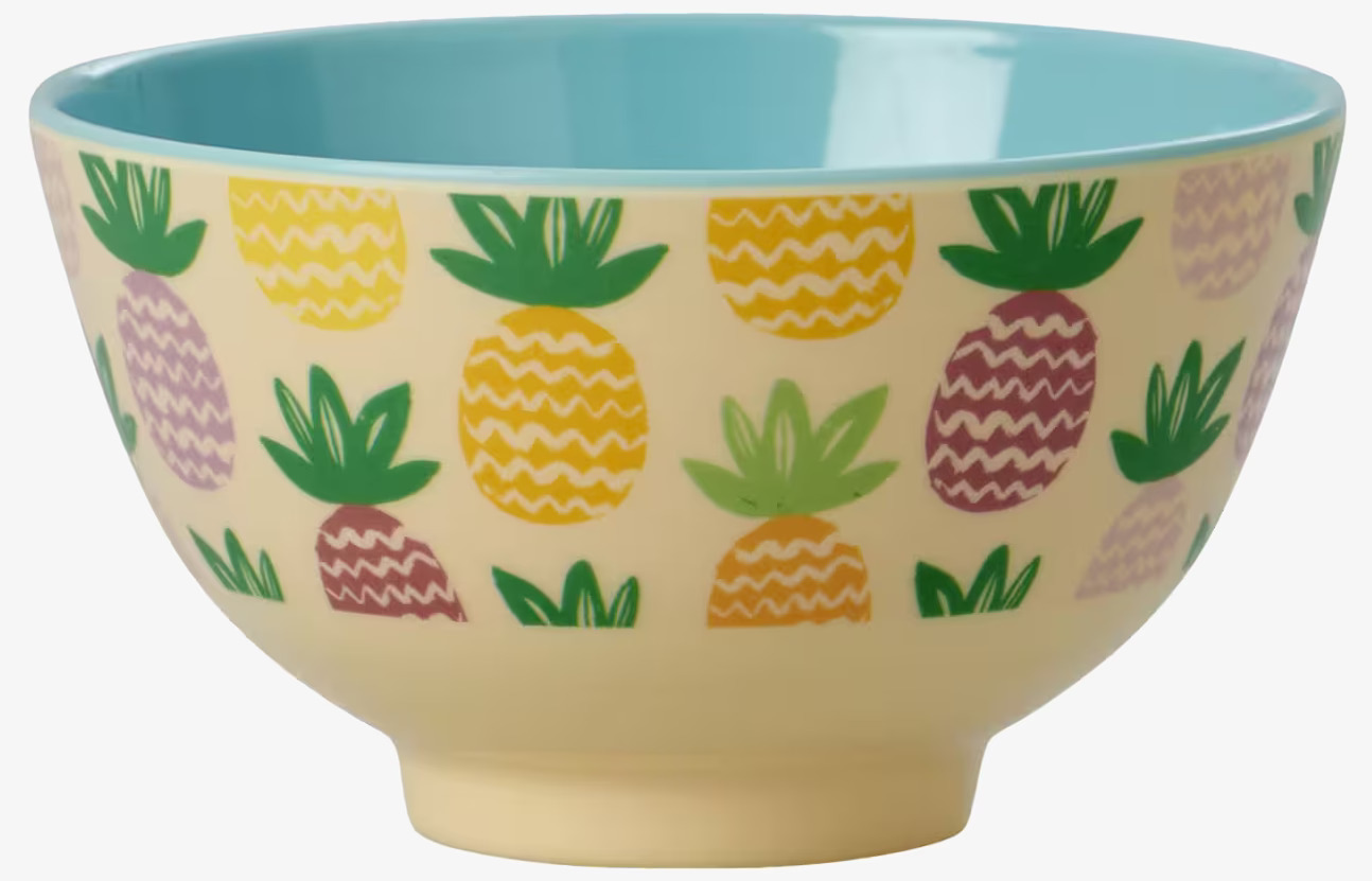 Liten Skål Pineapple Print från Rice med färgglatt mönster