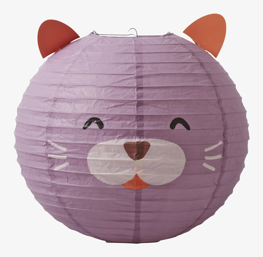 Rislampa Katt Medium från Rice med lekfullt kattansikte