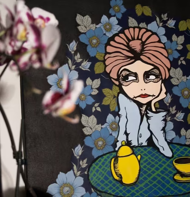 Muntergöken - Art Print från Lottisson Design: kvinna vid bord