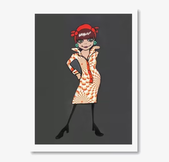 Hucklequinnan - Art Print från Lottisson Design, färgstark kvinna