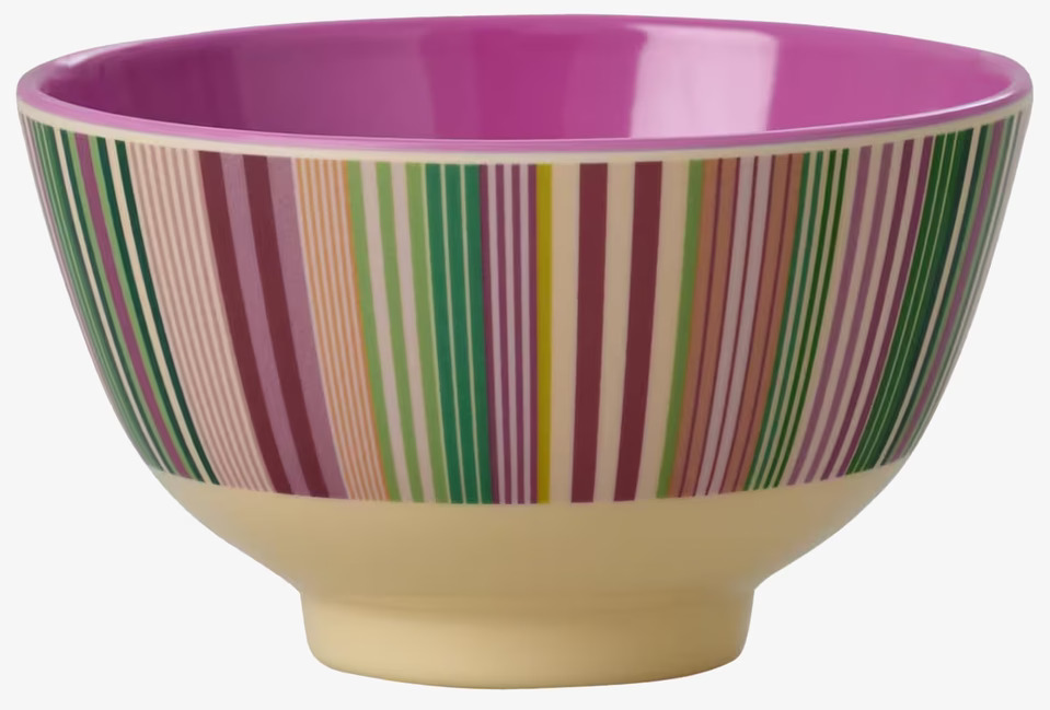 Liten Skål Stripe Print från Rice med färgglada ränder