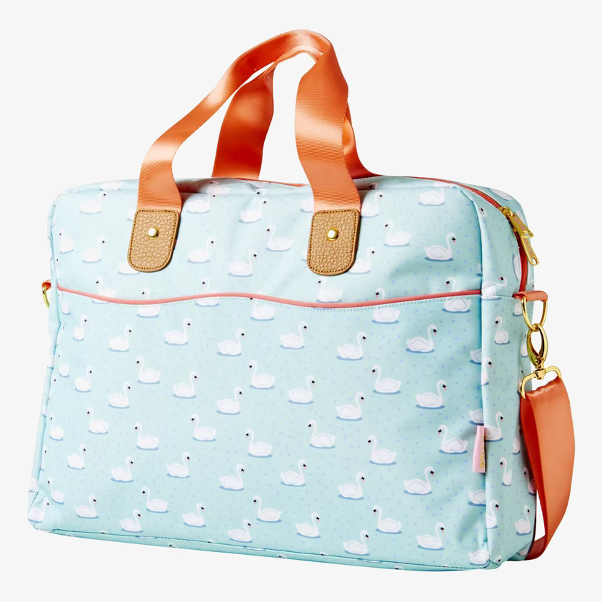 Laptop Bag Swan Print från Rice med svanmönster och handtag