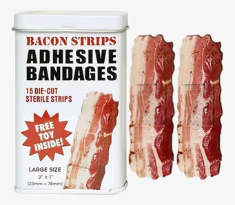 Accoutrements Bacon bandage i metallburk med leksak inuti