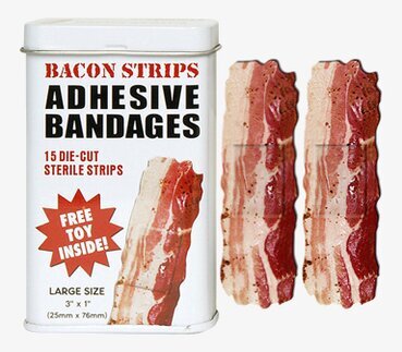 Accoutrements Bacon bandage i metallburk med leksak inuti