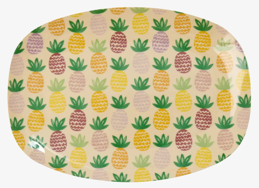Liten Tallrik Pineapple Print från Rice med färgglada ananaser