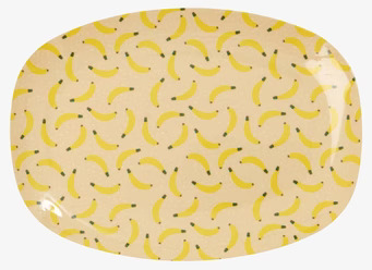 Liten Tallrik Banana Print från Rice med bananmönster