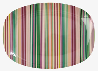 Liten tallrik Stripe Print från Rice med färgglada ränder