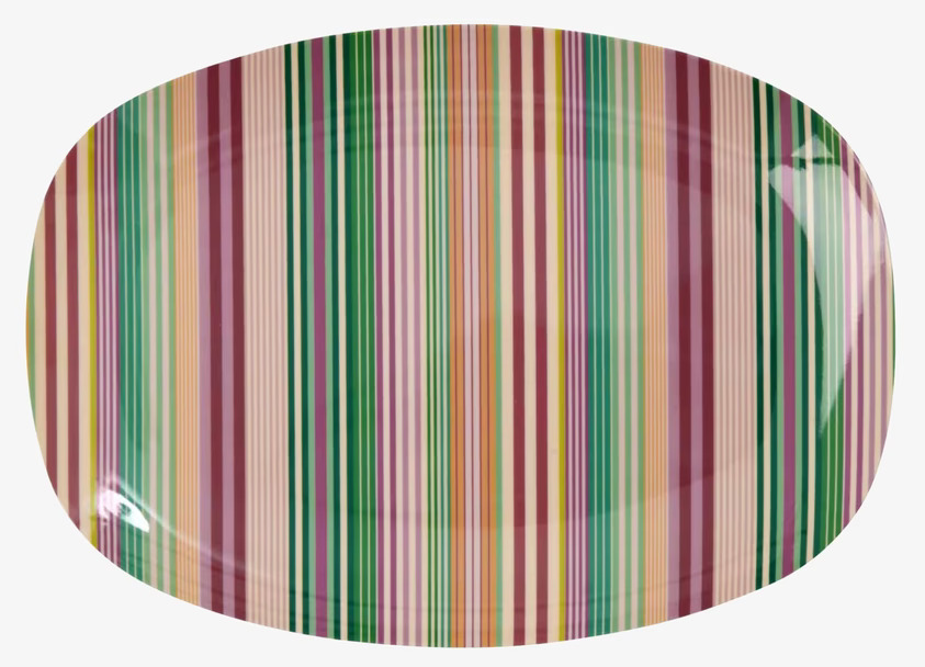 Liten tallrik Stripe Print från Rice med färgglada ränder