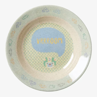 Barnskål Race Print från Rice med färgglatt biltema