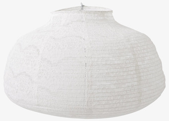 Lampskärm White Lace från Rice med elegant spetsdetalj