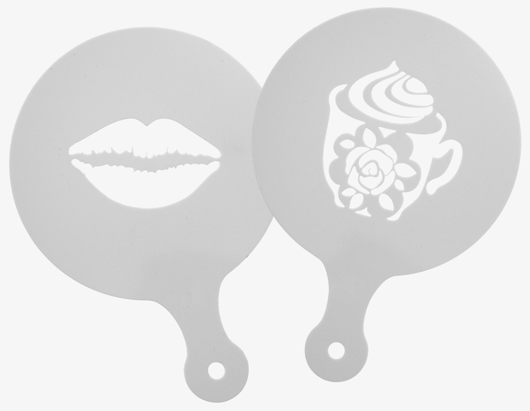 Bild av stenciler för kreativ kaffe latte-dekoration