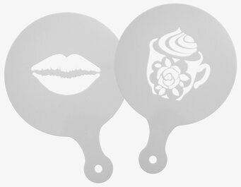 Bild av stenciler för kreativ kaffe latte-dekoration