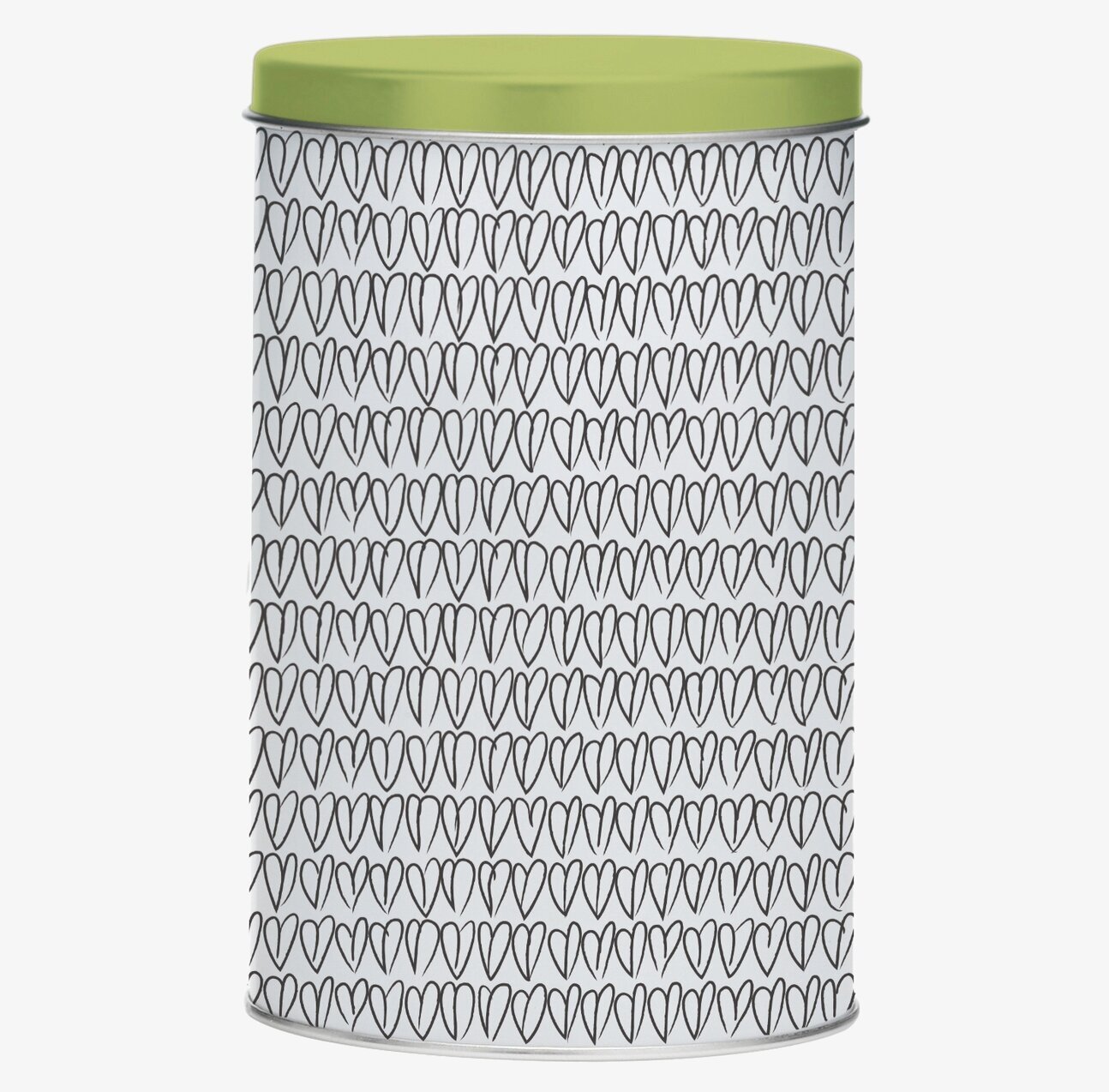 Plåtburk Green Heart från Mette Ditmer med grönt lock