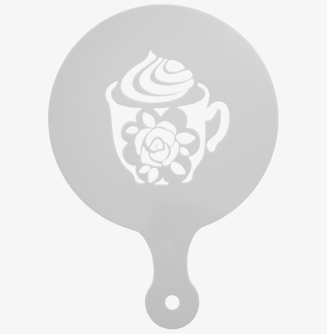 Stenciler Kaffe Latte från Rice med ros- och koppmönster