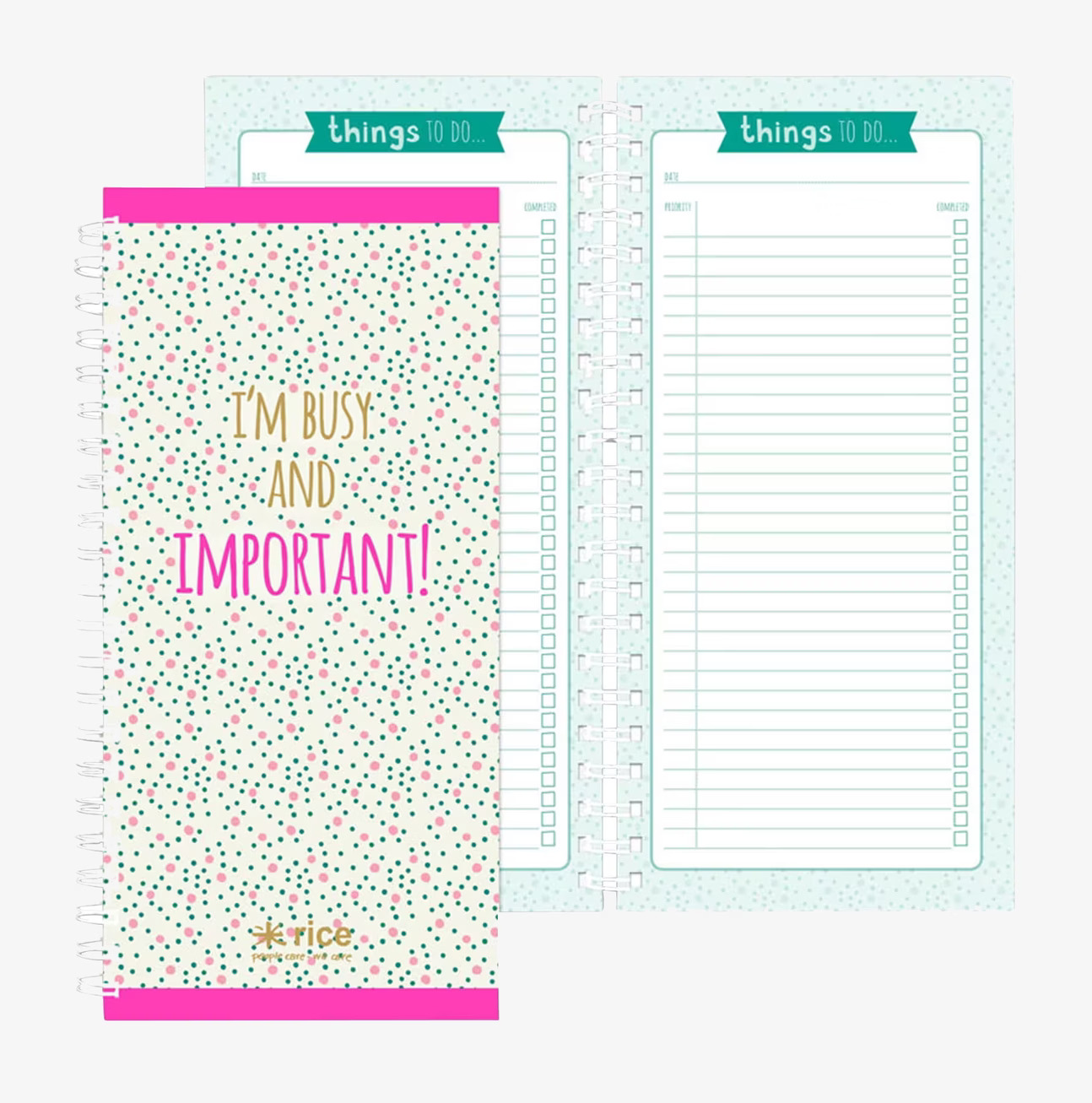 Big Wire-O To-Do Notebook från Rice med färgglatt omslag