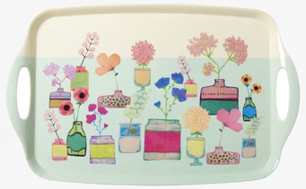 Bricka Flower Display Print från Rice med färgglada blommor