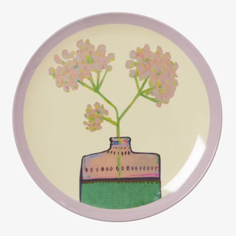 Desserttallrik Flower Prints Gul från Rice med blommönster