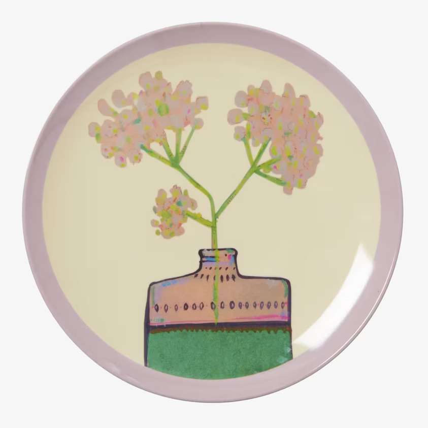 Desserttallrik Flower Prints Gul från Rice med blommönster