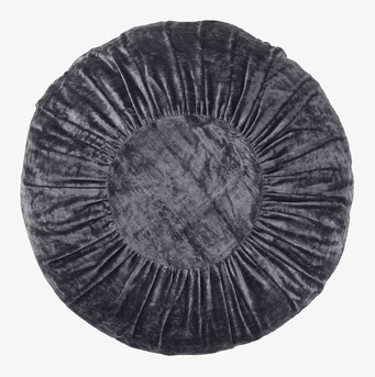 Sammetskudde Rund Cole från Cozy Living i mörkgrå sammet