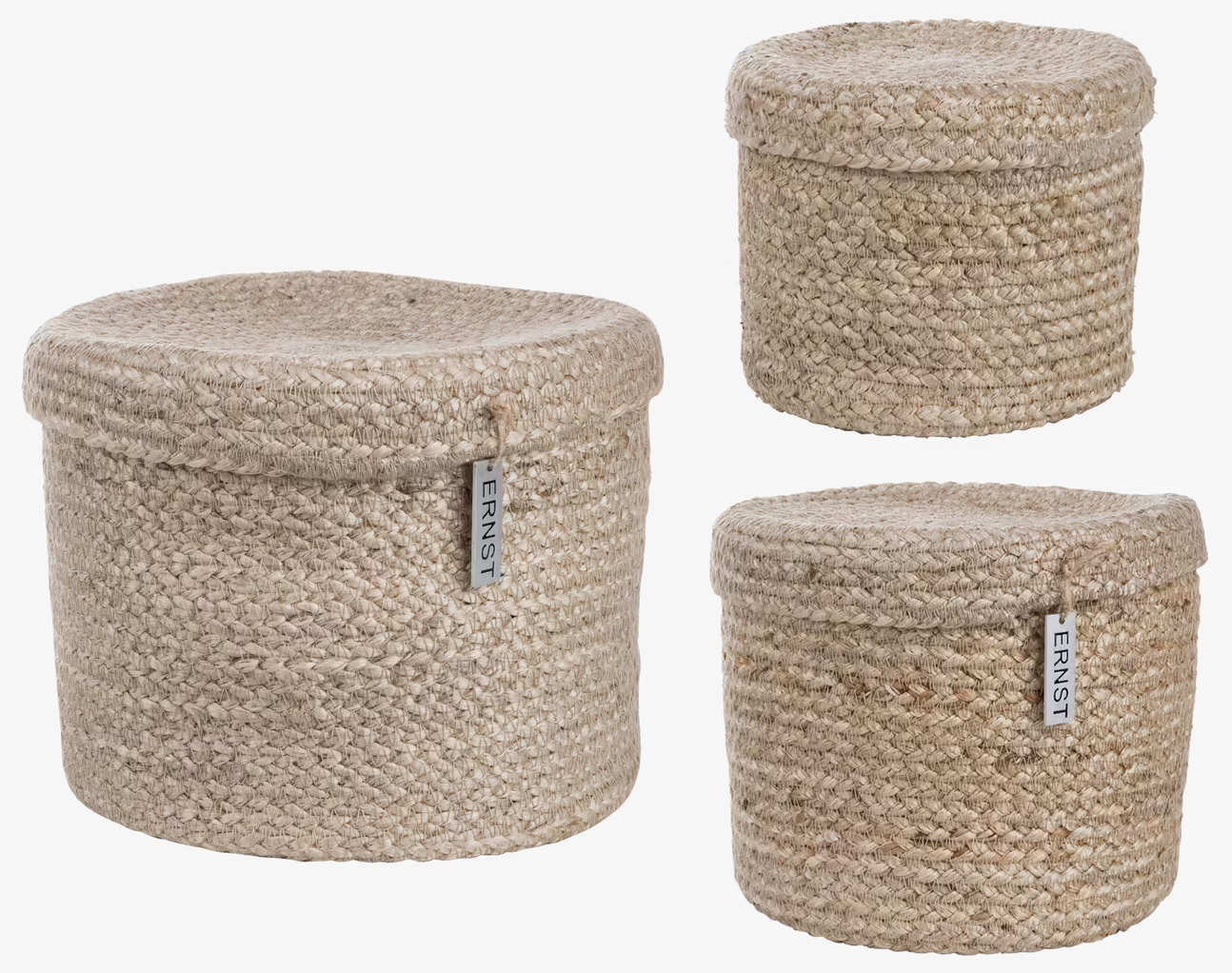 Korgförvaring Med Lock 3-Pack från Ernst i olika storlekar