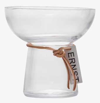 Lökvas ERNST från Ernst i klart glas med läderrem
