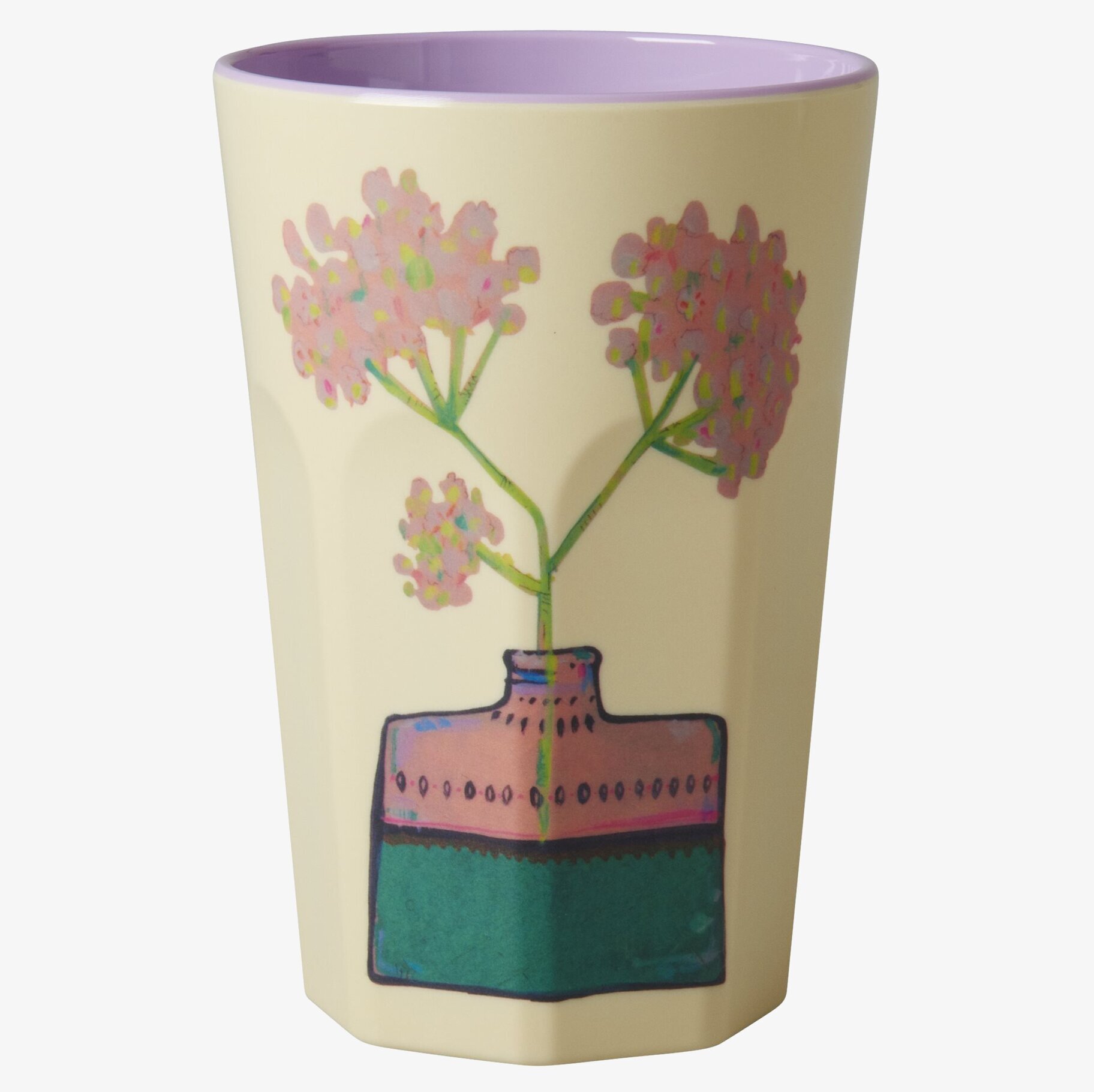 Mugg Latte Flower Prints Gul från Rice med blomstertryck