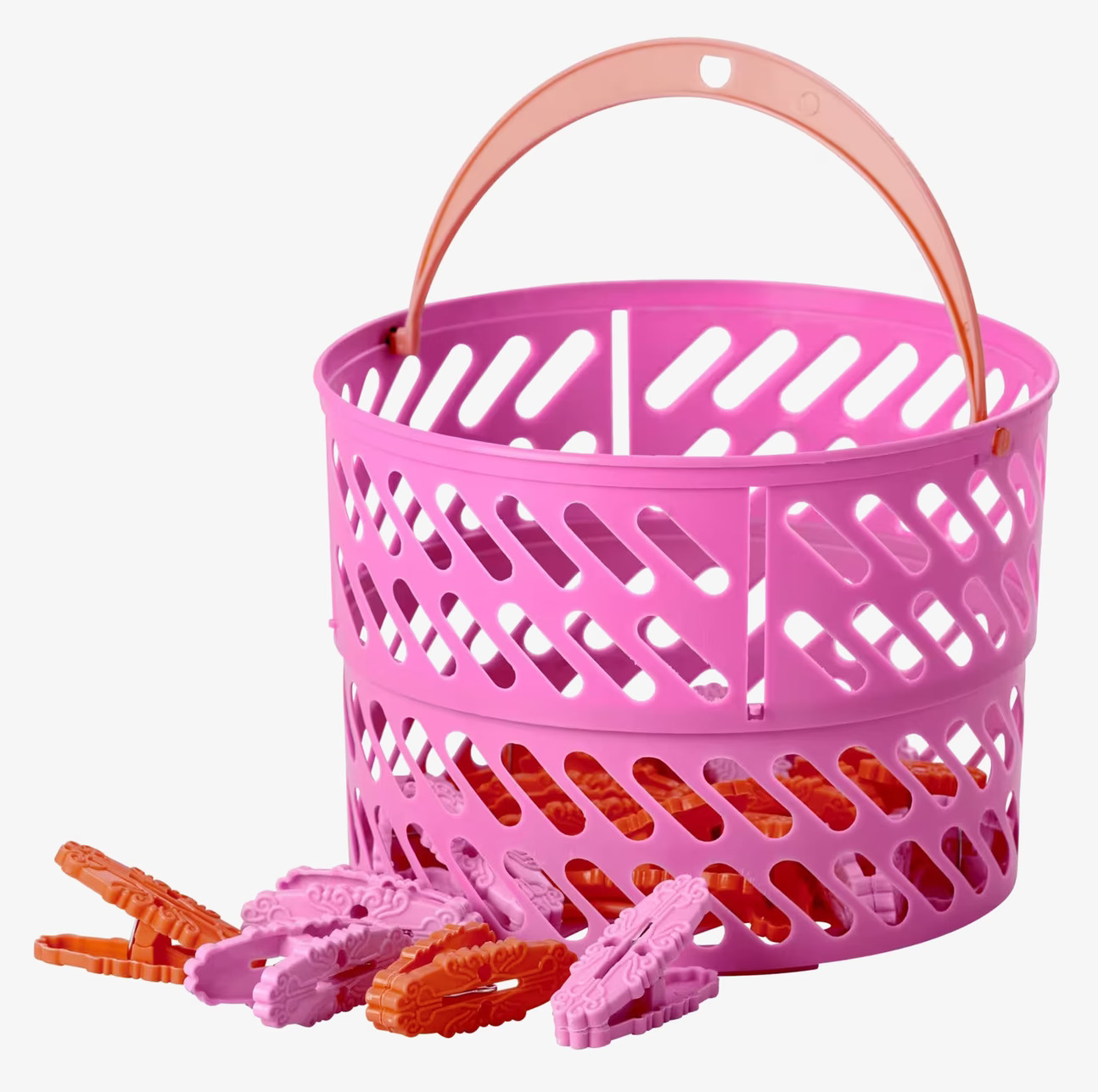 Klädnypor Med Korg Rosa från Rice, praktisk och färgglad