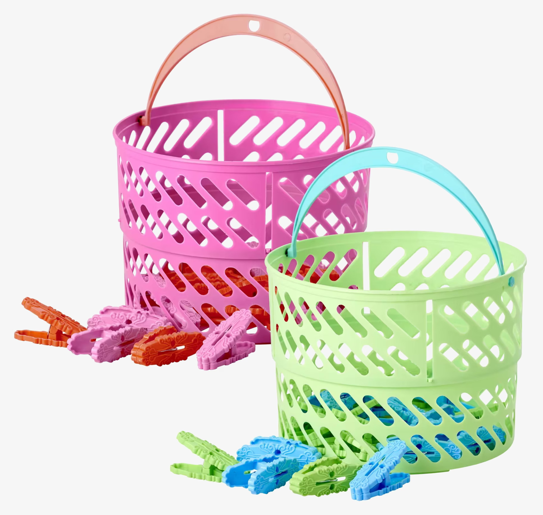 Klädnypor Med Korg Grön från Rice, färgglada och praktiska