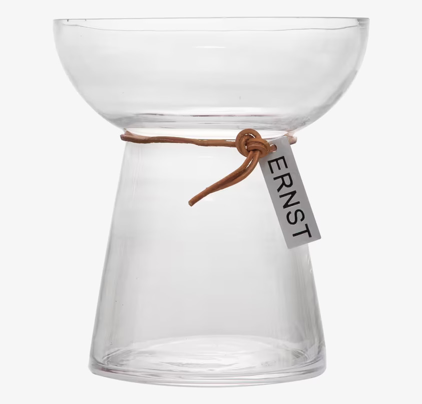 Hyacintvas ERNST från Ernst, glascylinder med läderrem
