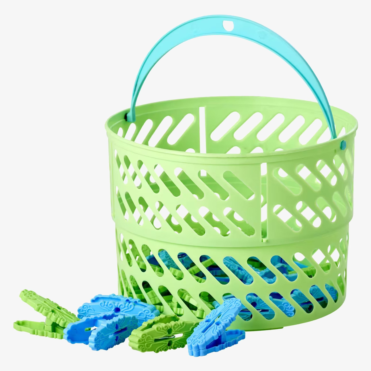 Klädnypor Med Korg Grön från Rice, praktisk och färgglad