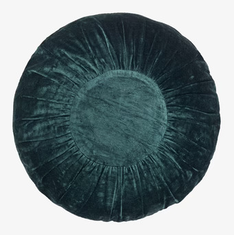 Sammetskudde Rund Dark Green från Cozy Living i sammet