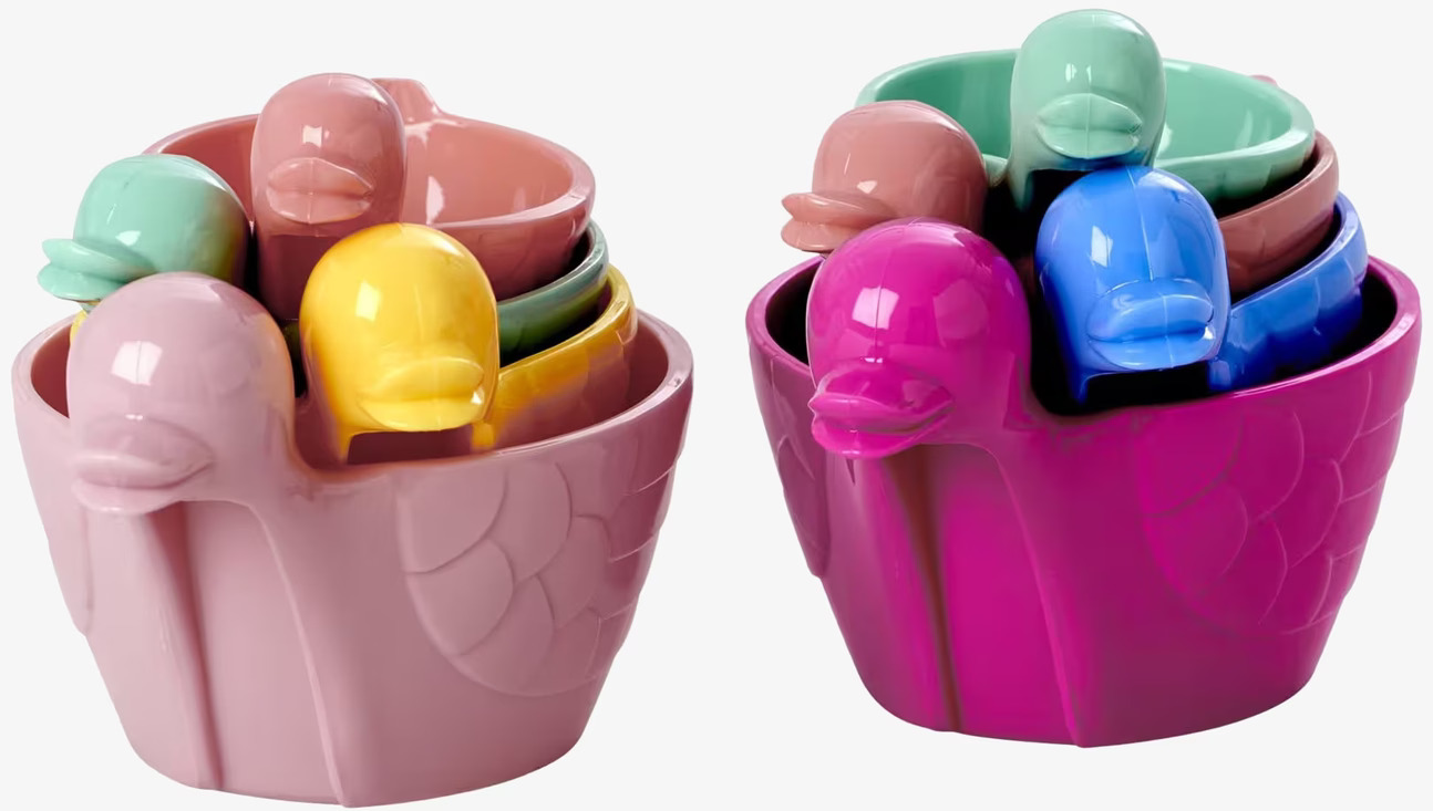 Måttsats Pastell från Rice med färgglada måttkoppar som ankor