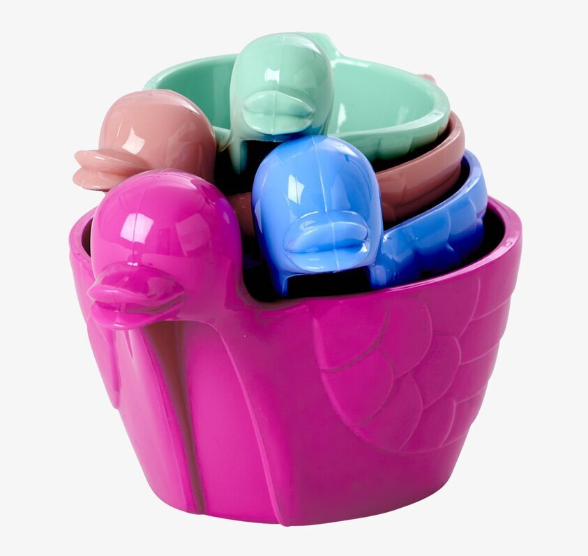 Måttsats Cerise från Rice: färgstarka, stapelbara måttskedar