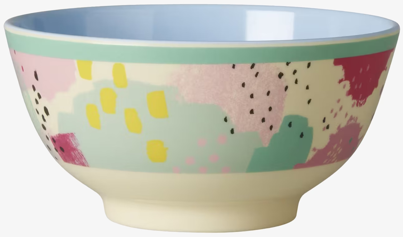 Skål Melamin Splash Print från Rice med färgglatt mönster