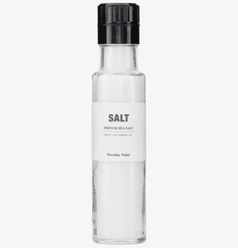 French Sea Salt från Nicolas Vahé i cylinderformad glasburk
