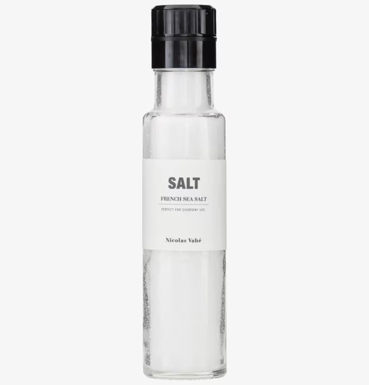 French Sea Salt från Nicolas Vahé i cylinderformad glasburk
