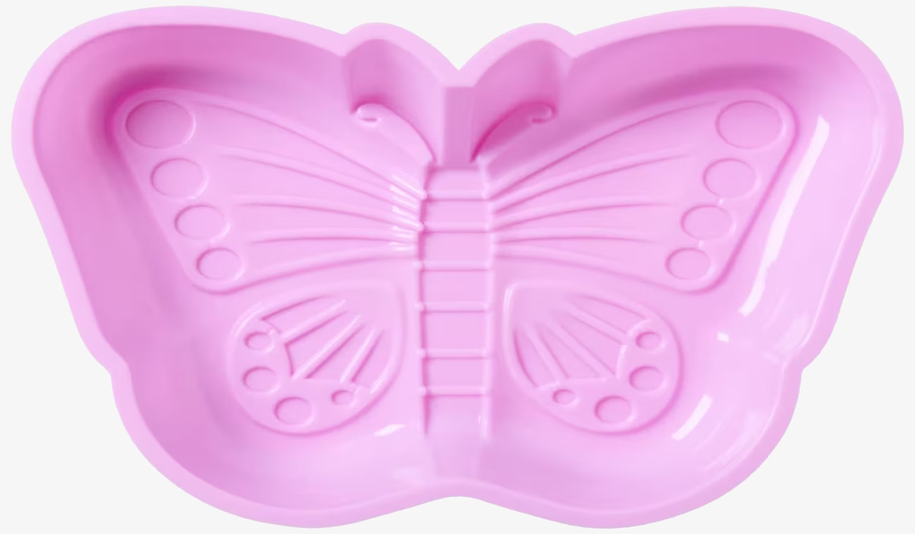 Silikonform Butterfly Rosa från Rice på vit bakgrund
