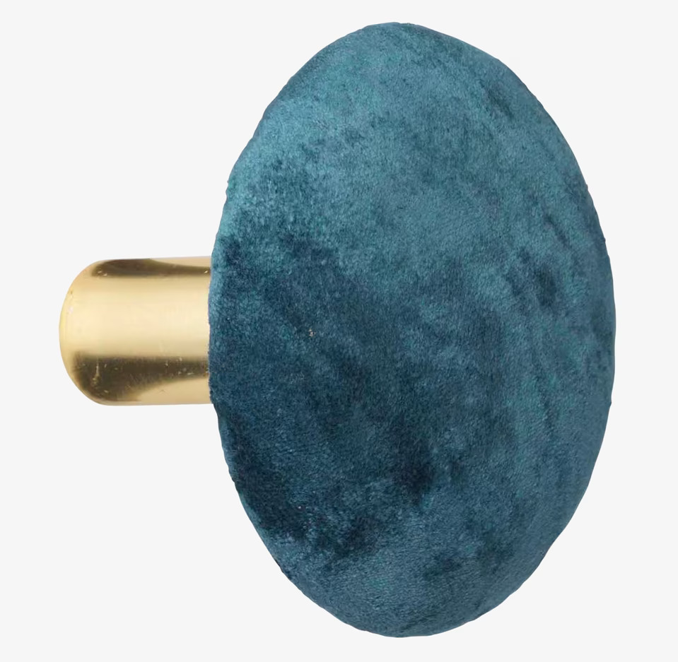 Knopp Sammet Petrol L från Cozy Living i petrolblå sammet