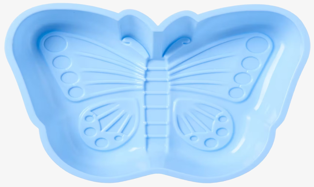 Silikonform Butterfly Blå från Rice mot vit bakgrund