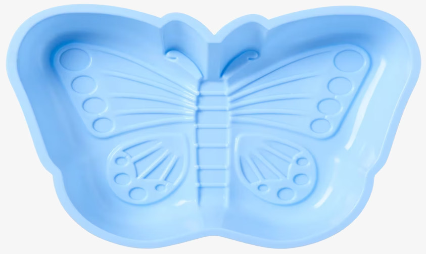 Silikonform Butterfly Blå från Rice mot vit bakgrund