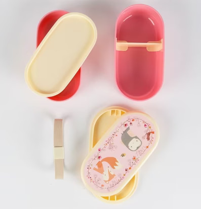 Lunchbox Woodland från Sass & Belle med djurmotiv och fack