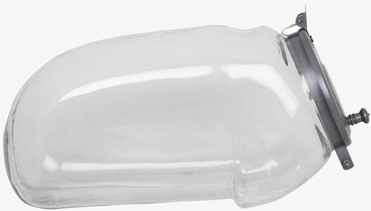 Glasburk Liggande Med Lock från Strömshaga, klart glas