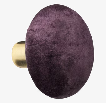 Knopp Sammet Grape M från Cozy Living i lila sammet och mässing