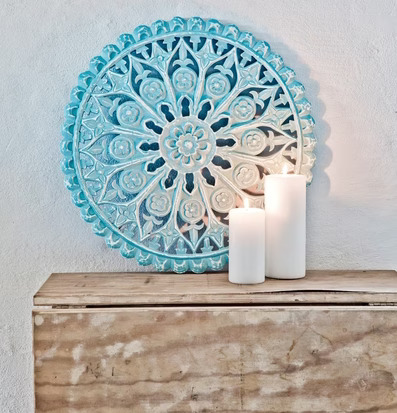 Tempeltavla Cathedral Turkos från Majas Cottage mot vit vägg