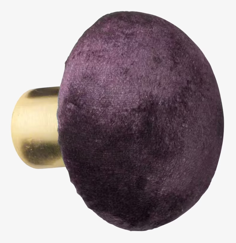 Knopp Sammet Grape S från Cozy Living i djup lila sammet