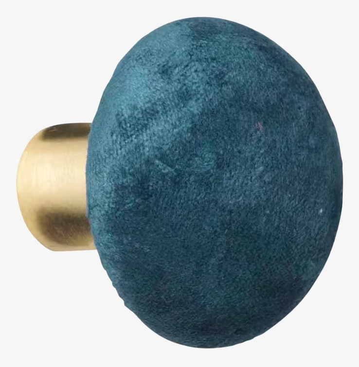 Knopp Sammet Petrol S från Cozy Living i petrolblå sammet