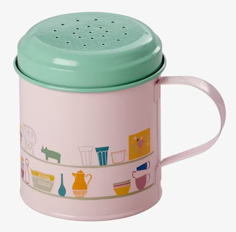 Sockerströare Cupboard från Rice med rosa och grönt lock