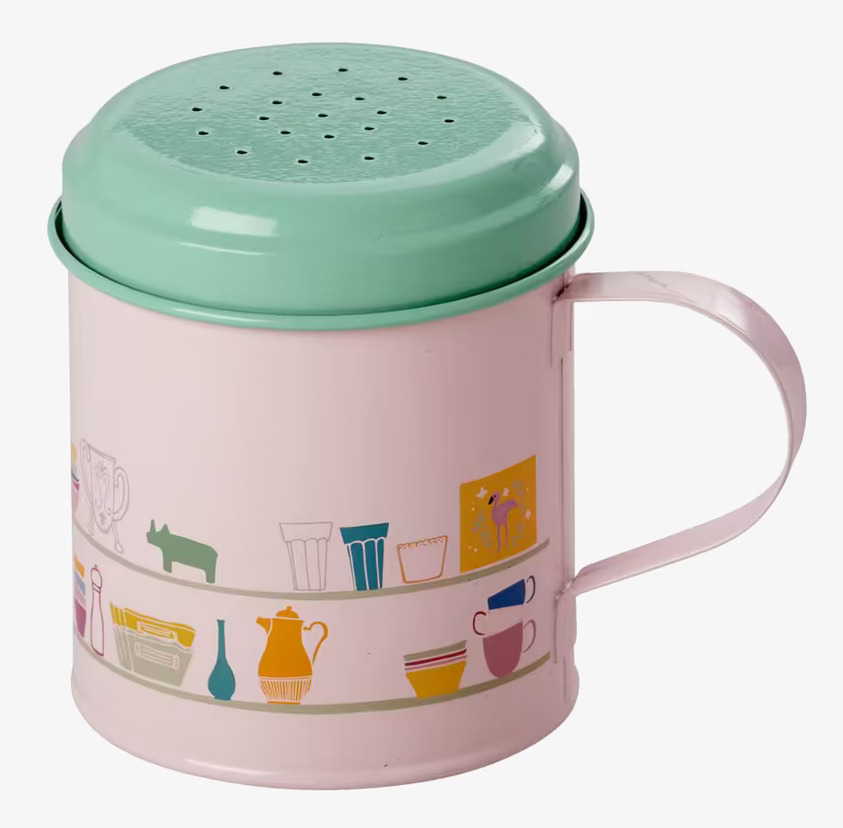 Sockerströare Cupboard från Rice med rosa och grönt lock